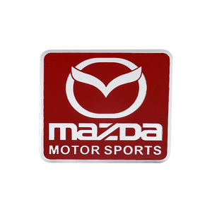 【ゆうパケット送料込】MAZDA MOTOR SPORTS 3Dエンブレムプレート レッド 縦5.5cm×横6cm アルミ製 マツダ