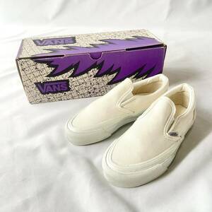 80s Deadstock Made in USA Vans slip-on White youth 18.5cm キッズサイズ ヴァンズ スリッポン アメリカ製