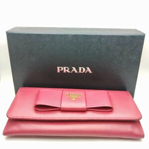 プラダ　 PRADA　 長財布　リボン　箱付き　メモA９