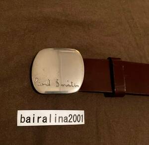 USED品 送料込 Paul Smith ポール・スミス シルバーバックル 本革ベルト Made in ENGLAND イングランド製