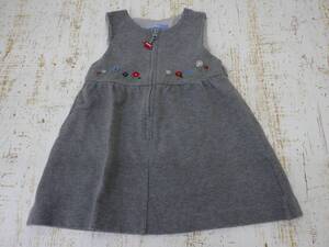 送料無料 familiar ファミリア ワンピース キッズ 子供服 グレー 80 中古品 241214