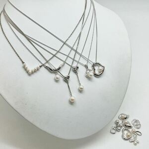 「TASAKIアクセサリーおまとめ」j 重量約38g あこや パール ペンダントトップ ネックレス TASAKI(田崎真珠) Pearl silver CE0 