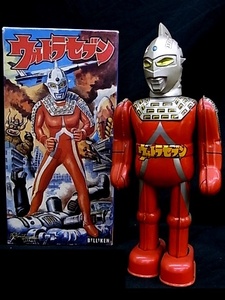 e3928　ウルトラセブン　ブリキ　ゼンマイ歩行　ビリケン商会　円谷プロ　元箱