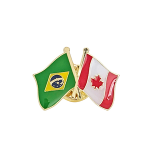 ブラジル×カナダ フラッグピンバッジ 国旗ピンバッジ