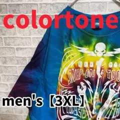 F1773【colortone】レインボータイダイ半袖Tシャツ【3XL】マルチ