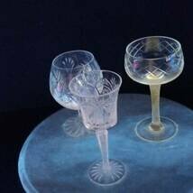 レトロ　ガラス　3種　ディスプレイ　アンティーク　コレクション　撮影小物　ウランガラス