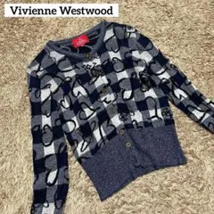 Vivienne Westwood スクリブルハート　ニットカーディガン　グレー