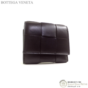 ボッテガ ヴェネタ （BOTTEGA VENETA） マキシイントレ カセット コンパクト 三つ折り財布 667127 フォンデンテ（新品同様）中古