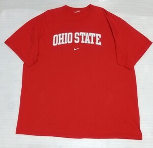 ☆NIKE TEE 半袖Tシャツ ビッグ大きなサイズ5XL位 OHIO STATE スポーツ ウェア フアッション ティー 朱色レッド赤 ナイキ BETTER WORLD.COM