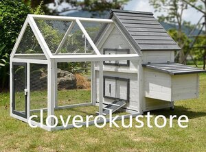 ◆稀少品◆高品質◆ニワトリ小屋 木製 兎 ハト小屋 ペット別荘 防雨防腐 ハウス ウサギ ニワトリ小屋 飼育 屋外養殖 庭用 掃除しやすい