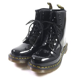 未使用品▼Dr.Martens ドクターマーチン 1460W 8ホール レースアップ パテントレザー ショートブーツ ブラック UK5 EU38 UA7 箱付 メンズ