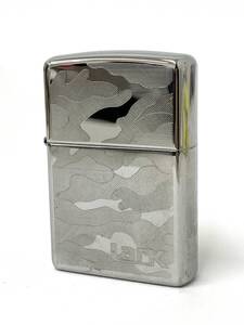 A2760◇ 1円～！ ZIPPO ジッポー ライター Lark 迷彩柄 シルバー 2008年 オイルライター 喫煙具 着火確認済み