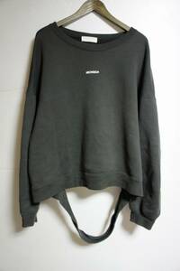 美品 正規 18AW NEON SIGN ネオンサイン unfinished sweat スウェットトレーナー シャツ ダメージ加工 灰 サイズ46 本物 927M