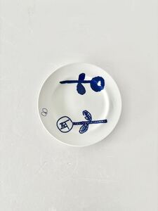 【美品】mina perhonen・PASS THE BATON Remake tableware Morning Plate　 ネイビー　