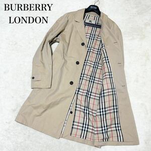 【大人気】BURBERRYLONDON バーバリーロンドン ステンカラーコート チェスターコート ハニーベージュ ノバチェック 現行 ベージュタグ