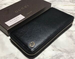 美品　正規品　GUCCIインターロッキングラウンドファスナー　鑑定済み