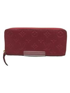 LOUIS VUITTON◆ポルト・フォイユ・クレマンス_モノグラム・アンプラント_RED/レザー/RED/レディース