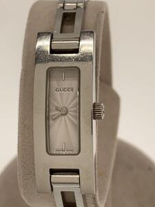 GUCCI◆クォーツ腕時計/アナログ/ステンレス/WHT/SLV/SS/3900L