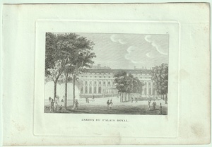 1818年 パリで最も美しい宮殿60景 銅版画 パレ・ロワイヤル庭園 Jardin du Palais Royal