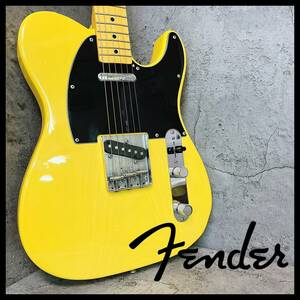 Fender フェンダー テレキャスター エレキギター イエロー 純正ソフトカバー 純正ギターストラップ ピック 弦など付属付き