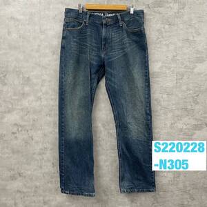 33×30 NAUTICA ノーティカ JEANS CO. デニムジーンズパンツ ブルー ジップフライ ストレート 実寸34in USA 海外輸入 古着 S220228-N305