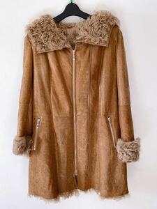 H028 極美品 メリオンMERION リアル 毛皮コート 羊革 ムートンコート サイズ7