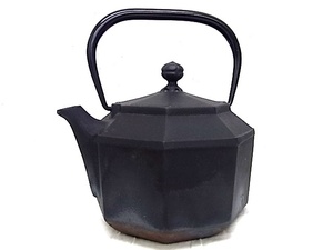 e6175　南部鉄器　盛栄堂　鉄瓶　八角　茶器　茶道具