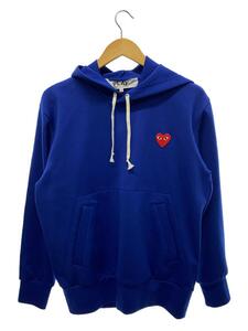 PLAY COMME des GARCONS◆RED HEART PATCH PULLOVER HOODY/パーカー/M/ポリエステル/ブルー