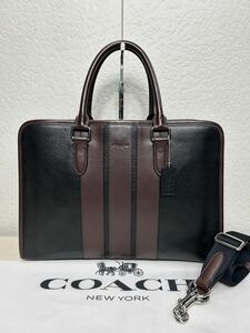 【良品】定価9.6万　コーチ メンテ済み　COACH メンズ　ビジネス　2way バッグ　ブリーフケース ショルダーバッグ 本革 レザー