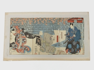 国芳 版画 ■ 一勇斎國芳 [桜姫 清水清玄] 役者絵 歌舞伎絵 ■ 浮世絵版画 [ 真作 ] №9304■