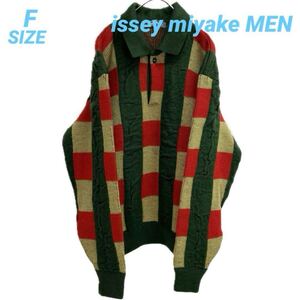 issey miyake MEN 80s ビンテージ 長袖ニットポロ B9332