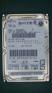 FUJITSU 2.5intHDD UltraATA MHT2040AT 40GB 動作確認済(40005)送料無料