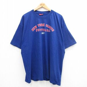 XL/古着 半袖 ビンテージ Tシャツ メンズ 00s NFL ニューヨークジャイアンツ 大きいサイズ クルーネック 紺 ネイビー アメフ