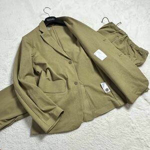 【未使用級】DESCENTE デサント シアサッカー イージースーツ セットアップ 上下 ストライプ ブランド刻印 高機能 通気性 春夏 Mサイズ