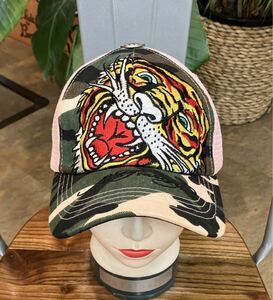 ED HARDY／Vintage Tattoo Wear／メッシュキャップ／カモフラ×ライトピンク／フリーサイズ