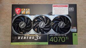 【中古】MSI グラフィックボード GeForce RTX 4070 Ti VENTUS 3X 12G OC