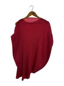 PLEATS PLEASE ISSEY MIYAKE◆カットソー/3/ポリエステル/RED/PP33JT502