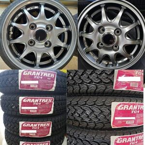 【2023年製】ダンロップ GRANTREK TG4 145/80R12 80/78+JP202 4本総額 40800円　タイヤ+アルミホイール ４本セット　車検対応　JWL-T規格