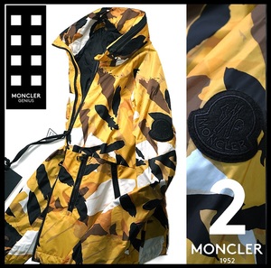 新品【 MONCLER GENIUS モンクレール ジーニアス 2 1952】21SS/ビックロゴ/カモフラ迷彩柄/高密度ナイロンジャケットOCT/1/S-M相当