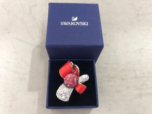 【SWAROVSKI】スワロフスキー　リボンリング　13号　幅8mm　　SY02-GMO