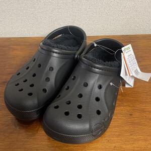 新品 23cm クロックス crocs ファー付き　ブラック　577988