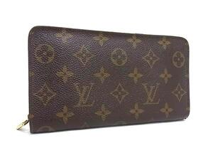 1円 ■美品■ LOUIS VUITTON ルイヴィトン M61727 モノグラム ポルトモネジップ ラウンドファスナー 長財布 ウォレット ブラウン系 FH3183