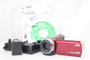 【返品保証】 【録画再生確認済み】JVC GZ-HM199-R レッド 60x バッテリー付き ビデオカメラ v9408