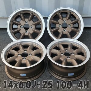 お早めに!!最後の1セット!! 14x6.0J+25 PCD 100 4H 14インチ 6j pcd 100 4穴 CB 73.1 新品ホイール マットサンドブロンズ WR110-BR