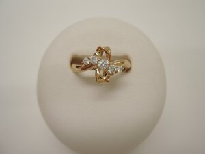 K18 指輪 ダイヤ 0.30ct メレダイア リング 11号 ジュエリー アクセサリー イエローゴールド Diamond NB