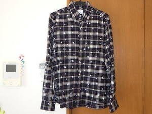 uniform experiment ユニフォームエクスペリエント STAR PLINT FLANNEL CHECK B.D SHIRT サイズ2 色黒(BLACK) 藤原ヒロシ 清永 fragment