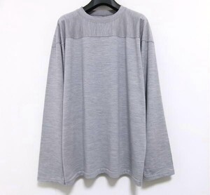 新品★nanamica ナナミカ★日本製★Merino Wool Football Shirt メリノウール フットボールシャツ★グレー Lサイズ