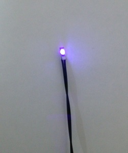 お試し用　青紫色チップＬＥＤ基板　抵抗・電線付き　１本　　　　　α