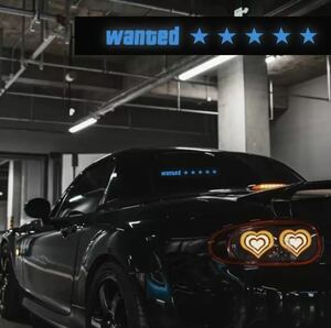 「wanted ★★★★★」 ELプレート ネオンサイン LED 光り物 JDM USDM ヘラフラ スタンス 旧車 街道レーサー 族 ラブ灯 LOVE灯 新品未使用