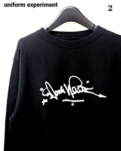  2 新品【uniform experiment FRAGMENT DONDI WHITE SIGNATURE CREWNECK SWEAT UE-220004 ユニフォームエクスペリメント スウェット】